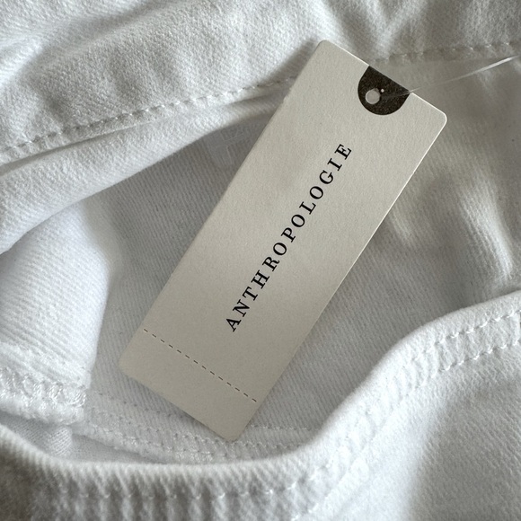 Anthropologie Paige Cindy High Rise Straight Leg Jeans White Noise Wash Size 33 - Picture 11 of 15